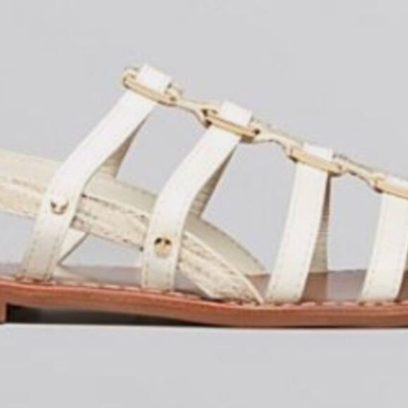 Brand New Tory Burch 8 Reggie flat ivory-102 gladiator snakeskin sandal 12148407 - Picture 3 of 4